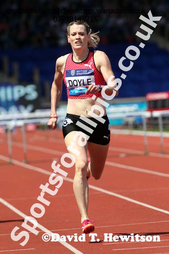 Eilidh Doyle (GB) womens 400 metres hurdles, IAAF Diamond League, Birmingham. Photo: David T. Hewitson/Sports for All Pics